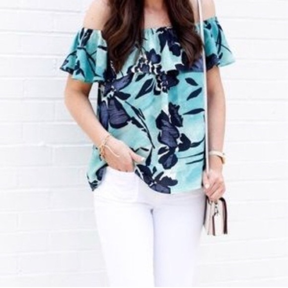 Anthropologie Maeve Islander Off The Shoulder Top Size Medium - Picture 2 of 6